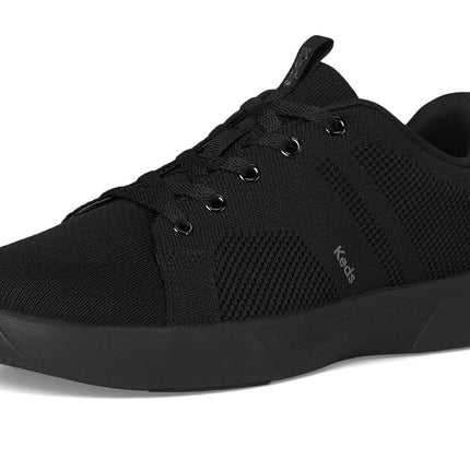 Keds Women's Blisswalk Lace-up Sneaker, Black/Black Knit, 8.5