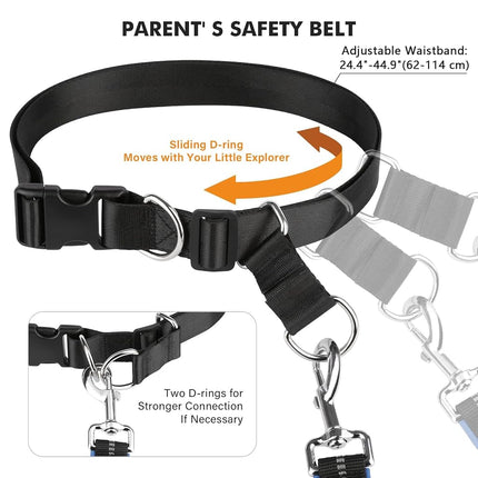 HOOMTREE Safety Waist Leash Belt for Kids with Autism, Hands-Free Waist Link with 3 Padded Handles and Durable Bungee, Secure Public Walking for Special Needs ADHD/ASD Autistic Children