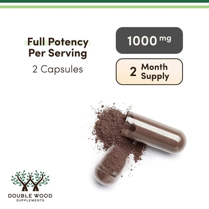 Shilajit Resin Capsules (20% Fulvic Acid Supplement) 1,000mg per Serving, 120 Count (No Fillers, Manufactured in The USA) by Double Wood Supplements