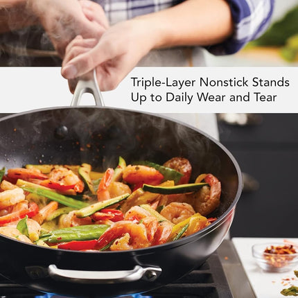 KitchenAid Hard-Anodized Nonstick Stir Fry Pan/Wok, 12.25-Inch, Matte Black