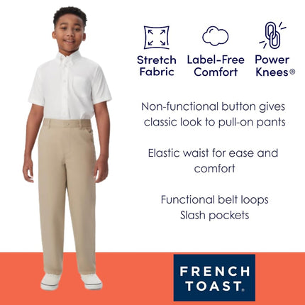 French Toast Pantalón para niños husky, estilo pull-on, azul marino, 16H