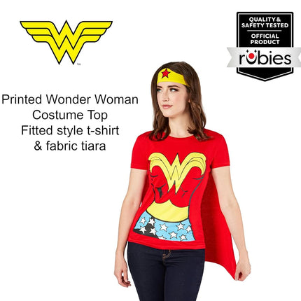 Rubies 880475 Official Wonder T-Shirt Set Costume, Women's, Large Halloween