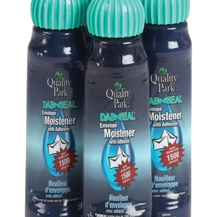 Quality Park Dab-N-Seal Envelope Moistener with Adhesive, 50ML Bottle, 4 Pack (46071), Clear, 1-Moisteners