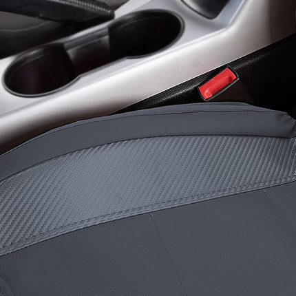 Universal Car Seat Covers for Car Auto SUV Full Set Airbag Compatible Carbon Fiber Leather Rear Split 40/60 50/50 60/40 Elegant (Grey, Low Back - Full Set)