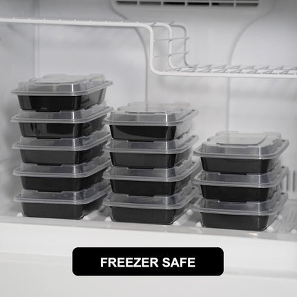 Freshware Boîtes de conservation repas [Lot de 150] Boîtes de conservation alimentaire à 1 compartiment avec couvercles, boîte Bento, sans BPA, empilables, micro-ondes/lave-vaisselle/congélateur (28 oz)