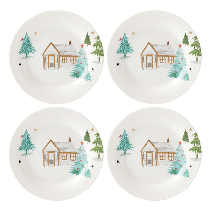 Lenox 890753 Balsam Lane 4-Piece Tidbit Plate Set,