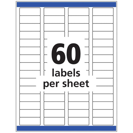 Avery Glossy Clear Address Labels, Sure Feed Technology, Laser/Inkjet, 2/3" x 1-3/4", 600 Labels, 5 Packs (6520)