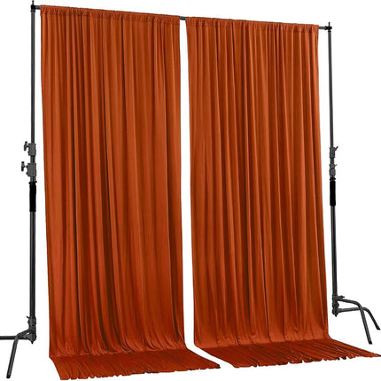 AK TRADING CO. 10 feet x 10 feet Rust Polyester Backdrop Drapes Curtains Panels with Rod Pockets - Wedding Ceremony Party Home Window Decorations