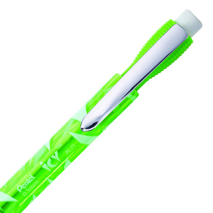 Pentel ICY Mechanical Pencil, 0.5mm, Tinted Lime Green Barrel, Box of 12 (AL25TK-R1)
