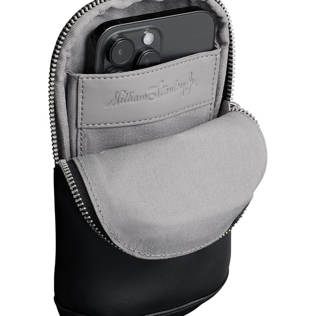 STANLEY Cross Bottle Essentials Case Max | Phone, Wallet, Keys Holder for Water Bottle | Faux Leather Accessory Pouch for Carry All Strap | Tumbler Cup Accessories | BPA-Free | Black