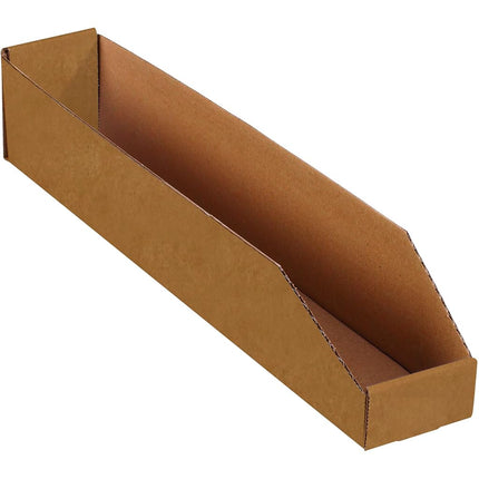 Aviditi Corrugated Cardboard Storage Bins, 4"x 24"x 4 1/2", Kraft, Pack of 50, For Warehouse, Garage and Home Organization