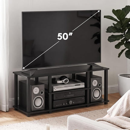 Furinno TURN-S-TUBE 3-Tier No Tools TV Stand for TV up to 50 In, Americano