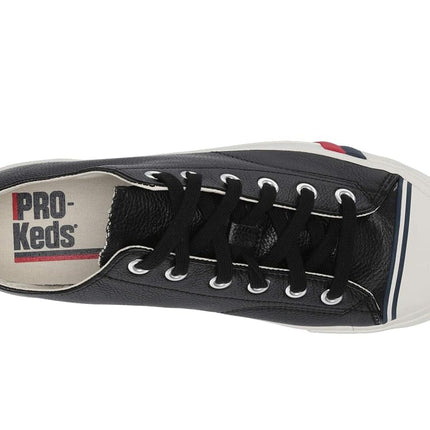 Keds Men's Royal Lo Lace Up Fashion Sneaker, Black Leather, 3 UK