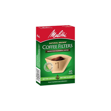 Melitta #1 Super Premium Cone Coffee Filters, Natural Brown, 40 Count (Pack of 12)