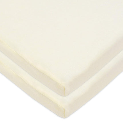American Baby Company 15" x 33" Fitted Bassinet Sheet, 100% Natural Cotton Jersey Knit, Cream, Soft Breathable, Pack of 2