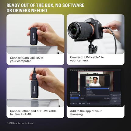 Elgato Cam Link 4K Capture Card for DSLR, Camcorder, Action Cam