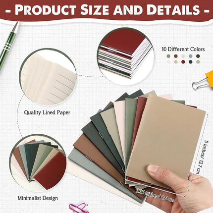 Eaasty 50 Pcs Mini Notebooks Lined Paper Bulk, Multicolor