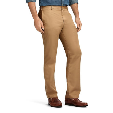 Pantalones Izod American Chino de corte recto y ajuste entallado para hombre, caqui, 36W x 29L