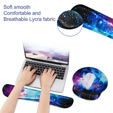 Mouse Pad Keyboard Wrist Rest, Gel Non Slip Rubber Wrist Support Rest Mouse Pad for Home Office, Computer, Laptop, Typist, Gamer, Soft Cushion Mousepad with Memory Foam Ergonomic Nebula Galaxy