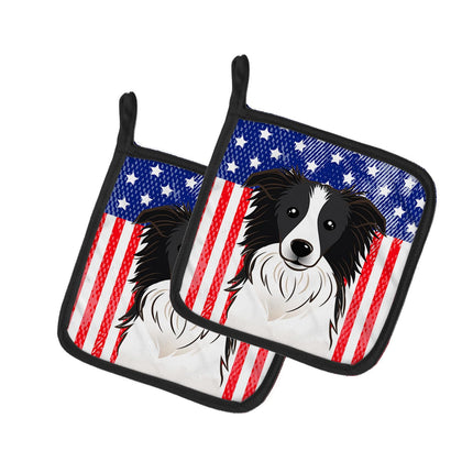 Caroline's Treasures American Flag and Border Coll