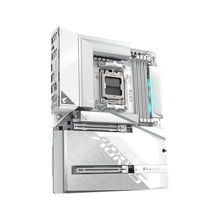 GIGABYTE X870 AORUS Stealth ICE Reverse-Connect ATX Motherboard, Support AMD Socket AM5 Processors, DDR5, 16+2+2 Power Phase, 4X M.2, PCIe 5.0, USB4, WIFI7, 5GbE, PCIe EZ-Latch Plus, 5 Year Warranty