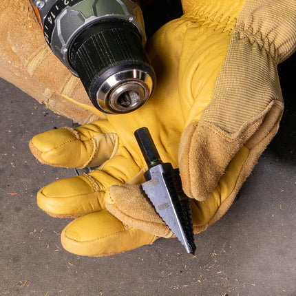 Klein Tools KTSB11 Broca escalonada 11 doble ranura de 7/8 a 1-1/8 pulgadas con marcas y objetivos fáciles de leer, vástago hexagonal de 3/8 pulgadas, negra