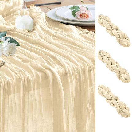 Wokceer Cheesecloth Table Runner Emerald Green 10F