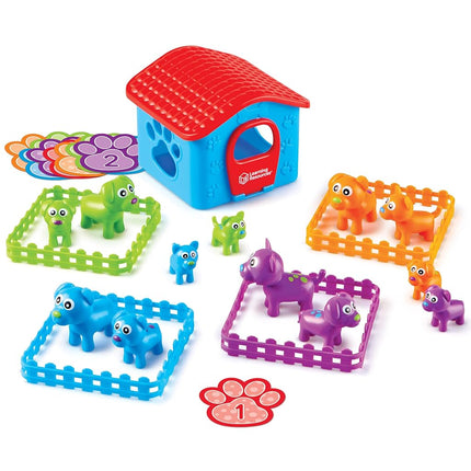 Learning Resources Sort-'Em-Up Pups, Preschool Sorting Set, Sort by Height, Weight, Colour, Number & Ear Pattern, Ages 3+
