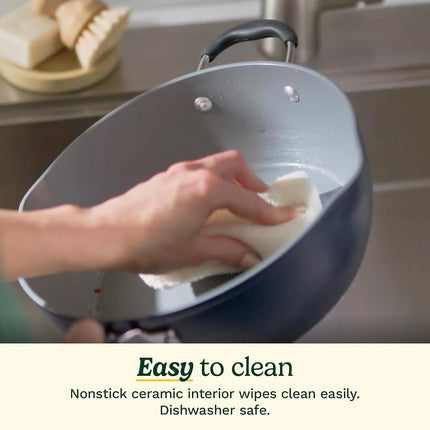 Juego de 4 sartenes preferidas de Cuisinart - Azul marino (sartén multiusos de 4.5 cuartos con tapa, vaporera, espátula ranurada)