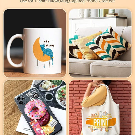 Hiipoo Sublimation Ink Refilled Bottles Work with C88 C88+ WF7710 ET2720 ET15000 ET2760 ET2750 ET4700 Inkjet Printers Heat Press Transfer on Mugs Plates T-Shirts Pillows Phone Case