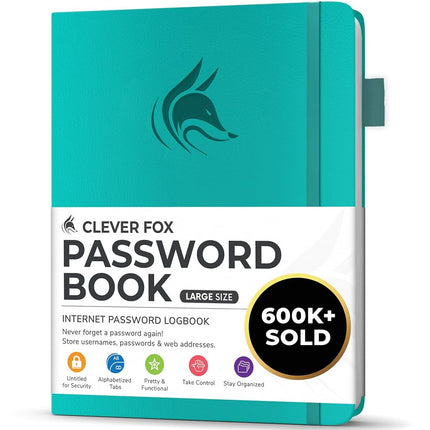 Clever Fox Password Book with Alphabetical Tabs, 1