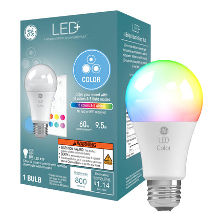 GE LED+ Color Changing LED Light Bulbs with Remote