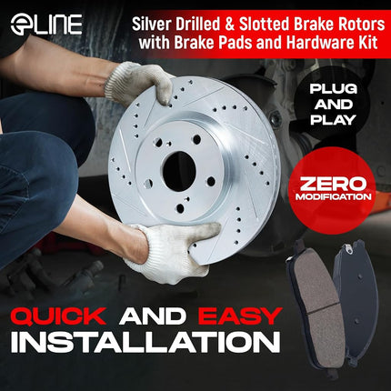 R1 Concepts Front and Rear Brakes and Rotors| Hardware Included| Front and Rear Ceramic Brake Pads and Rotors Kit| Fits 2006-2012 Ford Fusion; 2007-2012 Lincoln MKZ; 2006 Lincoln Zephyr
