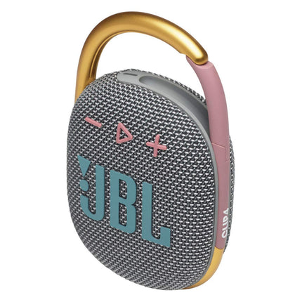 JBL Clip 4 - Mini enceinte Bluetooth portable, son puissant et basses percutantes, mousqueton intégré, étanche à l'eau et à la poussière IP67, 10 heures d'autonomie, enceinte pour la maison, l'extérieur et les voyages (Gris)