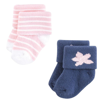 Hudson Baby Unisex Baby Cotton Rich Newborn and Terry Socks, Pink Dolphin, 0-6 Months, Pink Dolphin, 0-6 Months