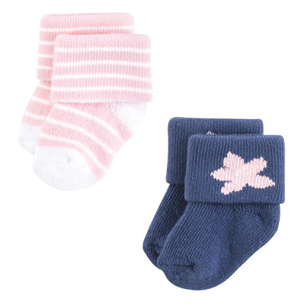 Hudson Baby Unisex Baby Cotton Rich Newborn and Terry Socks, Pink Dolphin, 0-6 Months, Pink Dolphin, 0-6 Months