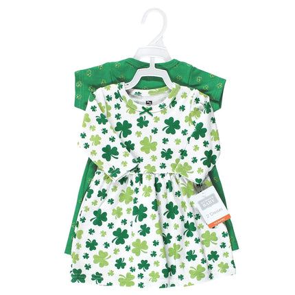 Hudson Baby Baby Girls' Cotton Dresses, Shamrocks, 6-9 Months