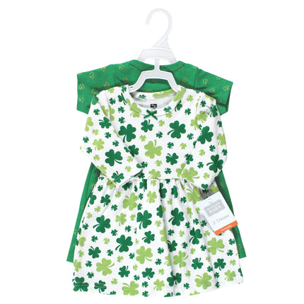 Hudson Baby Baby Girls' Cotton Dresses, Shamrocks, 6-9 Months