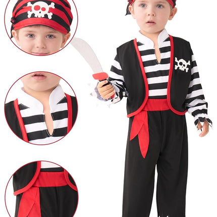 Spooktacular Creations Halloween Baby Pirate Costume, Infant Pirate Outfit Set for Toddler Pretend RolePlay Dress Up Party