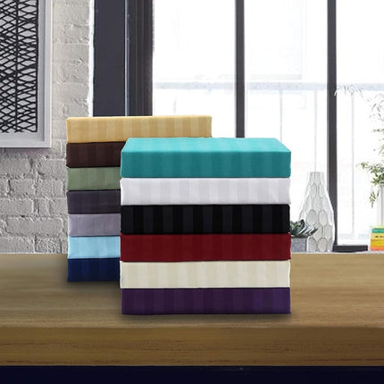 Elegant Comfort Softest and Coziest 6-Piece Sheet Set - 1500 Premium Hotel Quality Microfiber - Deep Pocket, Wrinkle Resistant 6-Piece Damask Stripe Bed Sheet Set, Queen, Paradise Teal