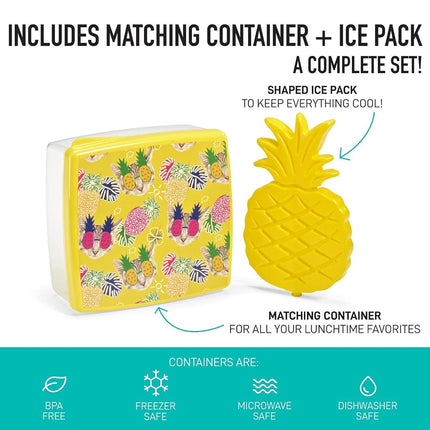 Fit & Fresh Novelty Insulated Kids Lunch Box, Pineapples, Unisex