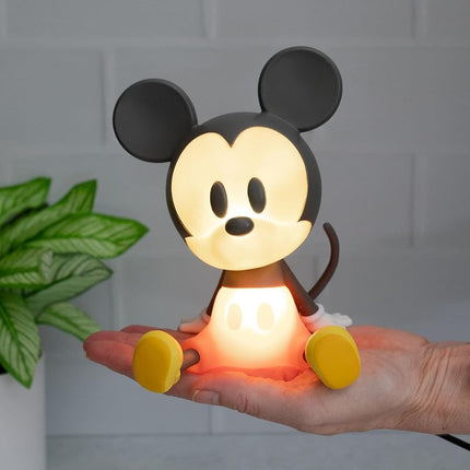 Disney Mickey Mouse Figural Mood Light | Nightstand Table Lamp with LED Light for Bedroom, Desk, Living Room | Home Decor Room Essentials, Cute Gifts and Collectibles | 6 Inches Tall