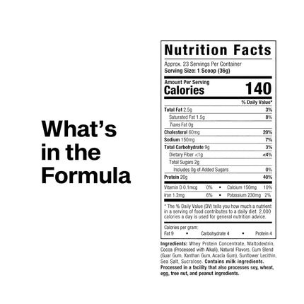 Grass Fed Whey Protein, MuscleTech Grass Fed Whey Protein Powder, Protein Powder for Women and Men, Growth Hormone Free, Non-GMO, Gluten Free, 20g Protein and 4.3g BCAA, Chocolate, 816 g (23 Servings)