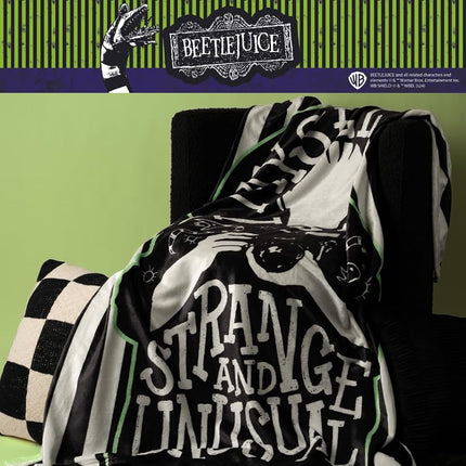 Franco Collectibles Beetlejuice Lydia Bedding Super Soft Micro Raschel Throw, 46 in x 60 in, (Officially Licensed Product)