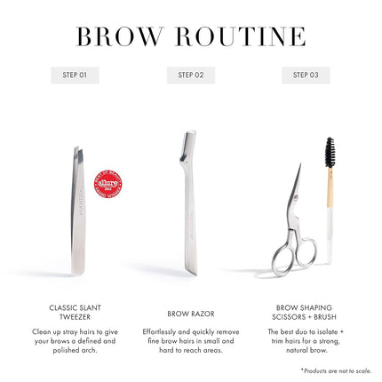 Tweezerman Stainless Brow Shaping Scissors and Brush