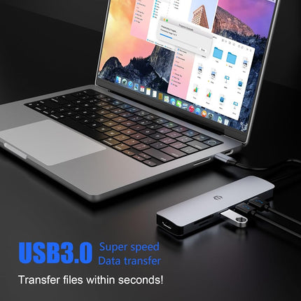 SUTOUG Computer Dock, Estación de Acoplamiento, Hub USB C 6 en 1 con Salida HDMI 4K, Lector de Tarjetas SDTF, USB 3.0 de hasta 5 Gbps, Compatible con Portátiles y Otros Dispositivos Tipo C