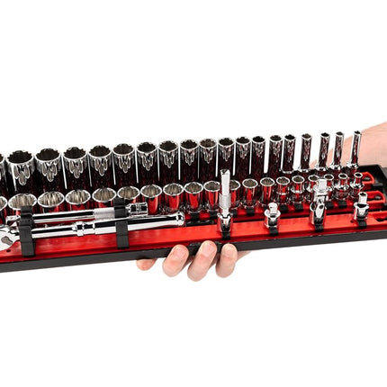 TEKTON Jeu de douilles et cliquets 12 pans 3/8" avec rails et plateau, 44 pièces (6-24 mm) | SKT13202