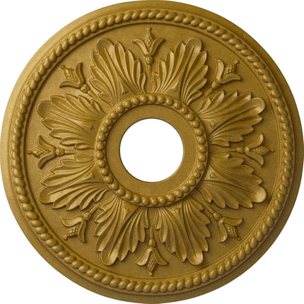 18 1/8"OD x 3 1/2"ID x 2 3/4"P Edinburgh Ceiling Medallion (Fits Canopies up to 5 1/8"), Hand-Painted Pharaohs Gold
