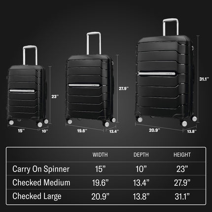 Samsonite Freeform Maleta Grande de 28 Pulgadas con Ruedas Giratorias Duales de 360° - Maleta Documentada - Candado TSA, Apta para Aerolíneas - Hardshell Expansible de Polipropileno Ligero y Duradero - Blanco/Gris
