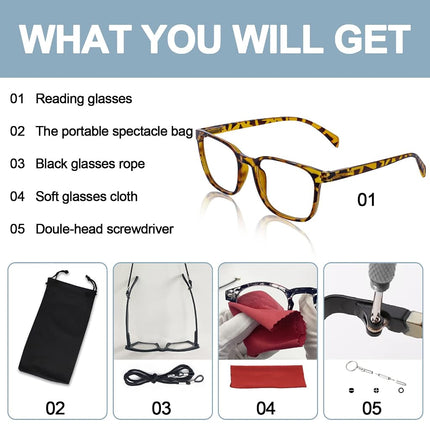 OCCI CHIARI Large Men Reading Glasses +1.0 Stylish Readers Big face +1.0 +1.25 +1.50 +1.75 +2.0 +2.25 +2.5 +2.75 +3.
